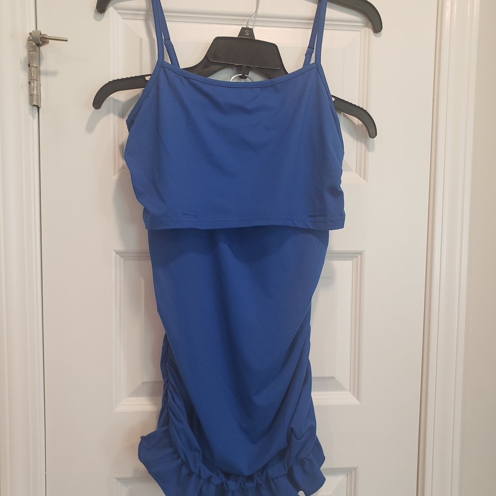 SHEIN Vibrant Blue Two Piece Rouched Dress